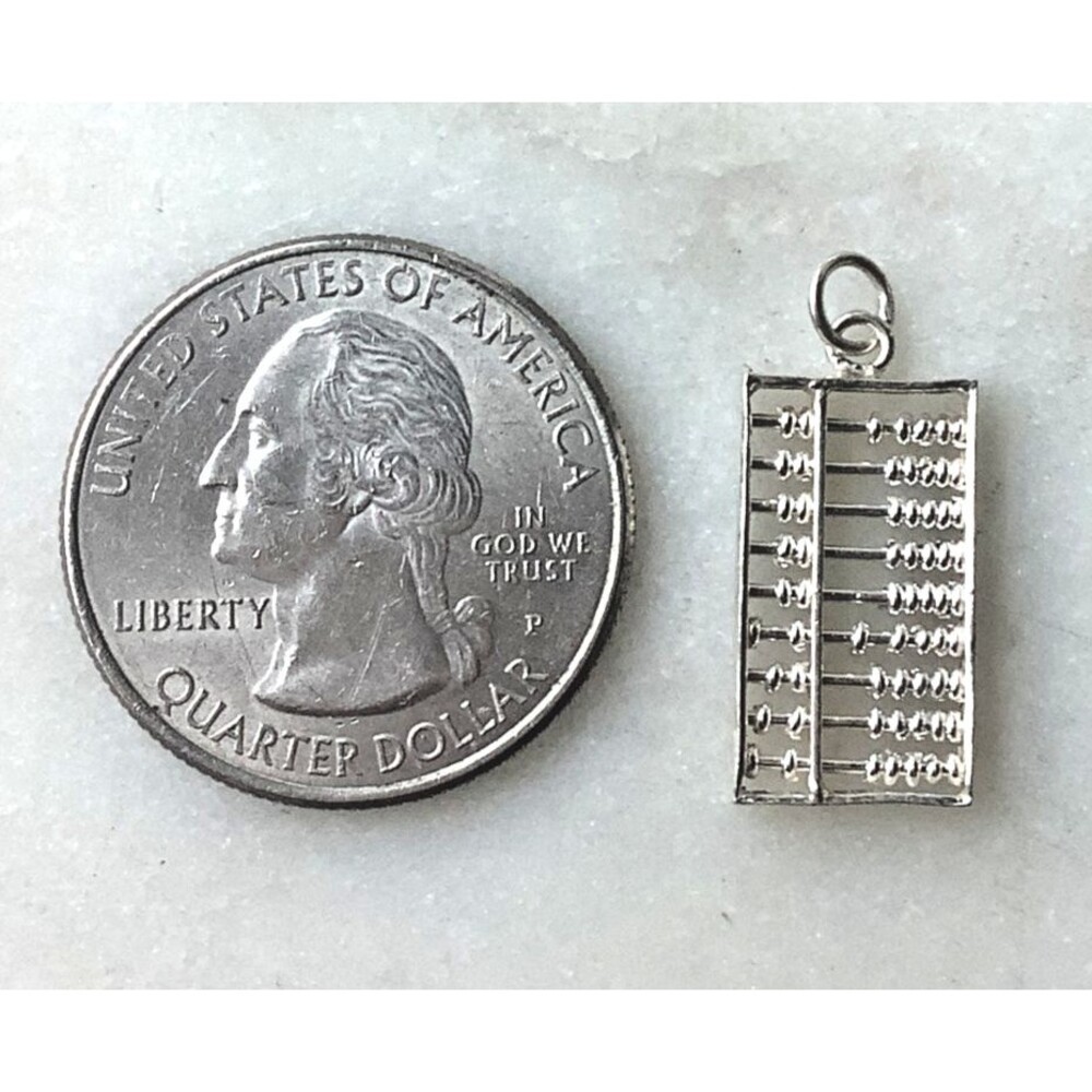 Sterling Silver Abacus Pendant 925 Vintage Movable Beads Articulated Charm Moves